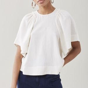 RACHEL COMEY 'Ravine' Bell Sleeve Silk & Linen Top